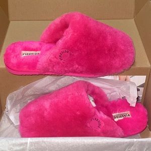 Dearfoams Pink real fur Australian sheepskin Slipper